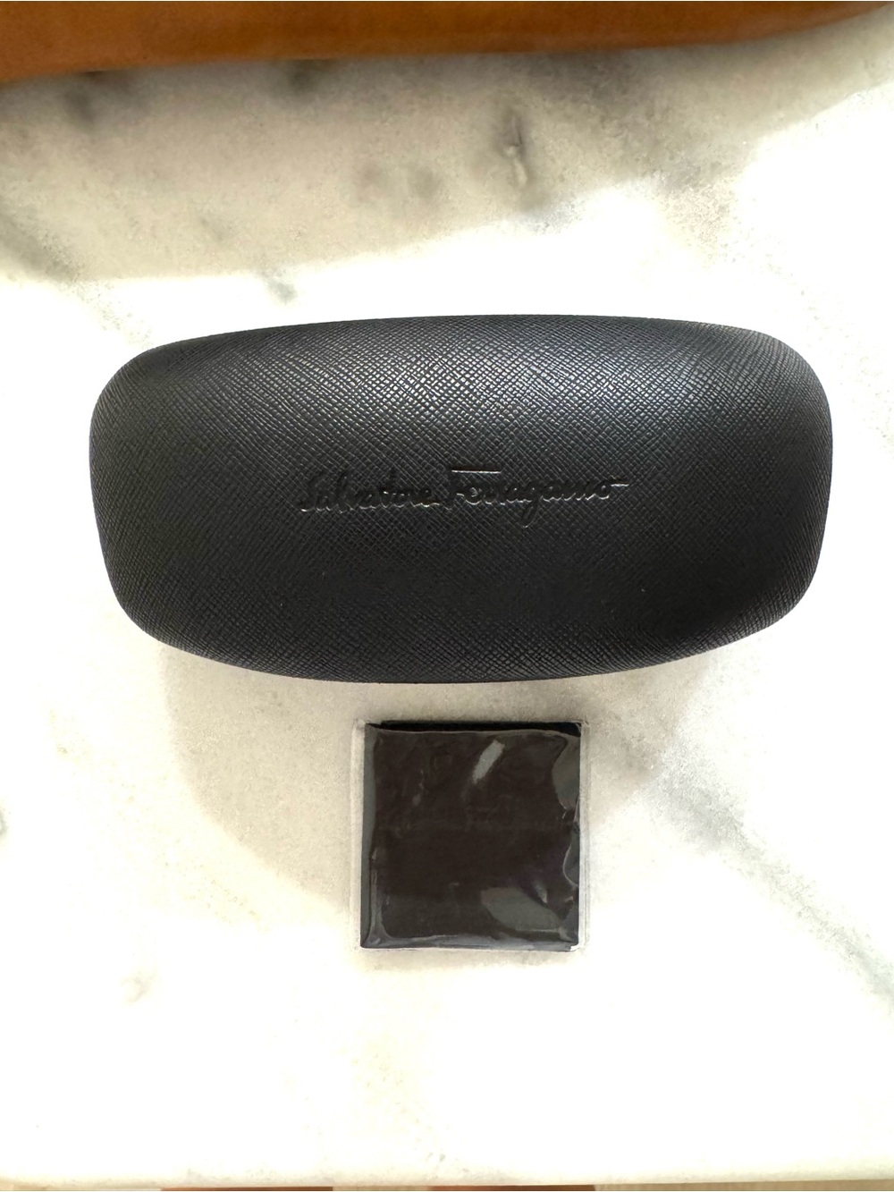 Salvatore Ferragamo Black Textured Eyewear Case